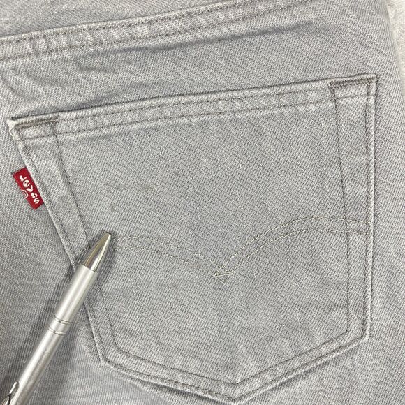 Levis 501 Jeans Mens 34x32 (30x28) Gray Button Fly Straight Stone Wash Rugged - Picture 3 of 15